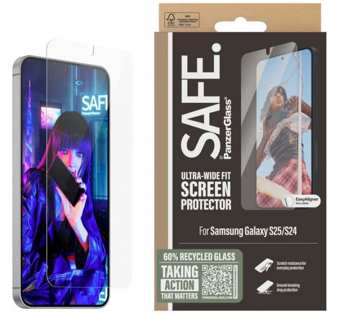 Скло захисне PANZERGLASS Samsung Galaxy S25 Ultra-Wide Fit w. Aligner (PG_SARNUWFG38388)