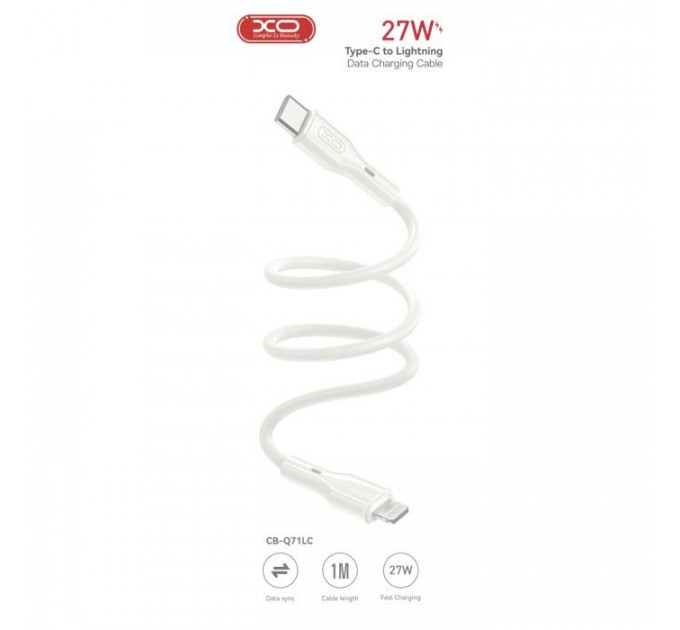 Дата кабель USB-C to Lightning 1.0m 27W XO (CB-Q71LC)