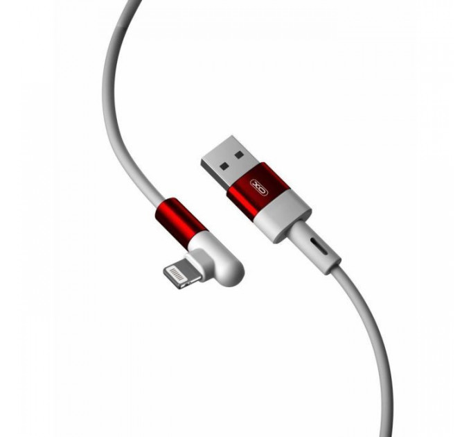 Дата кабель USB 2.0 AM to Lightning 1.0m 2.4A 90° corner white XO (NB152-L-1-WH)