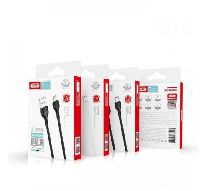 Дата кабеля USB 2.0 AM to Micro 5P 1.0m 2.1A black XO (NB200-M-BK)
