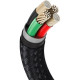 Дата кабель USB 2.0 AM to Lightning 2.0m 2.4A metal black Baseus (CALJK-B01)