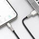 Дата кабель USB 2.0 AM to Lightning 2.0m 2.4A metal black Baseus (CALJK-B01)