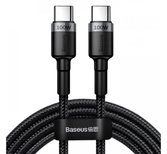 Дата кабель USB-C to USB-C 2.0m 100W 5A black-grey Baseus (CATKLF-ALG1)