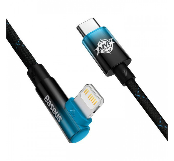 Дата кабель USB-C to Lightning 1.0m 20W 90° corner black\/blue Baseus (CAVP000221)
