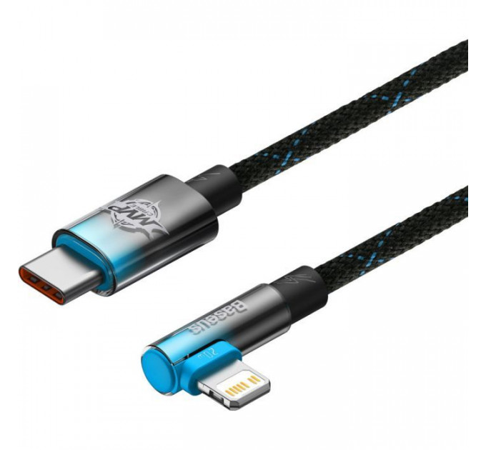 Дата кабель USB-C to Lightning 1.0m 20W 90° corner black\/blue Baseus (CAVP000221)