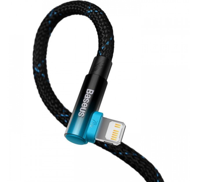 Дата кабель USB-C to Lightning 1.0m 20W 90° corner black\/blue Baseus (CAVP000221)