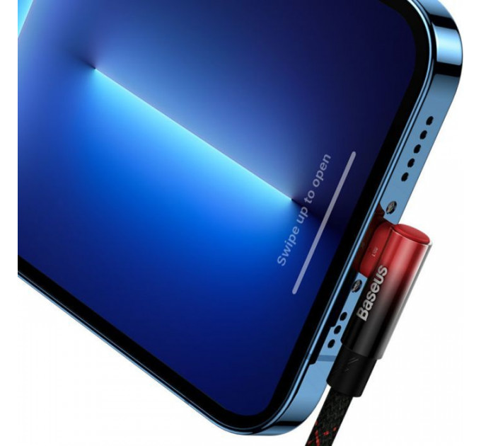 Дата кабель USB-C to Lightning 1.0m 20W 90° corner black\/red Baseus (CAVP000220)