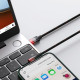 Дата кабель USB-C to Lightning 1.0m 20W 90° corner black\/red Baseus (CAVP000220)