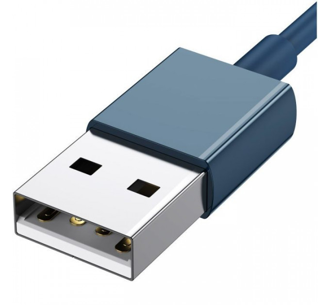 Дата кабель USB 2.0 AM to Lightning + Micro 5P + Type-C 1.5m 3.5A blue Baseus (CAMLTYS-03)