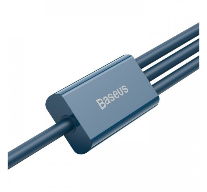 Дата кабель USB 2.0 AM to Lightning + Micro 5P + Type-C 1.5m 3.5A blue Baseus (CAMLTYS-03)