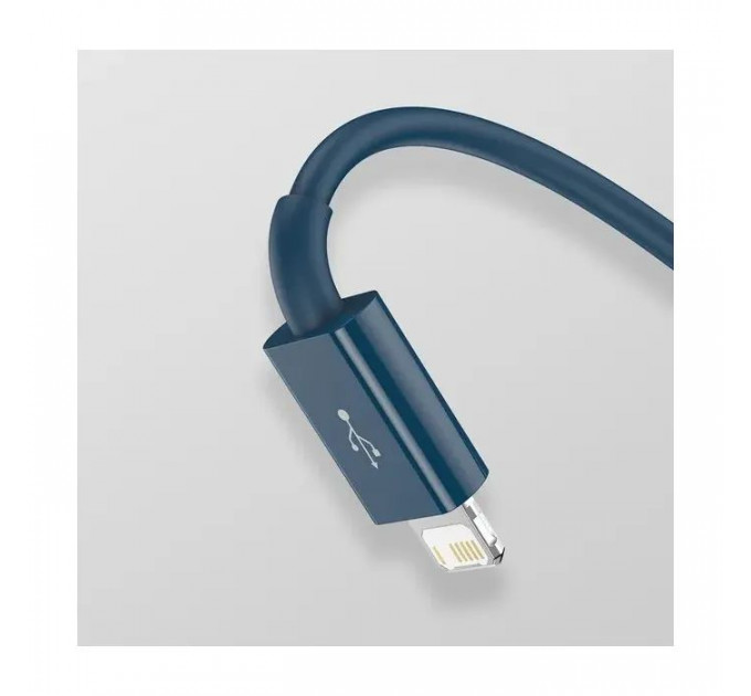 Дата кабель USB 2.0 AM to Lightning + Micro 5P + Type-C 1.5m 3.5A blue Baseus (CAMLTYS-03)