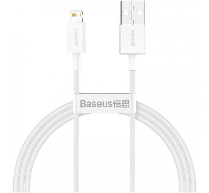 Дата кабель USB 2.0 AM to Lightning 1.0m 2.4A white Baseus (CALYS-A02)