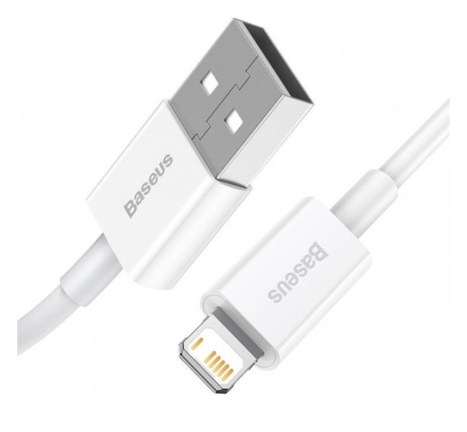 Дата кабель USB 2.0 AM to Lightning 1.0m 2.4A white Baseus (CALYS-A02)
