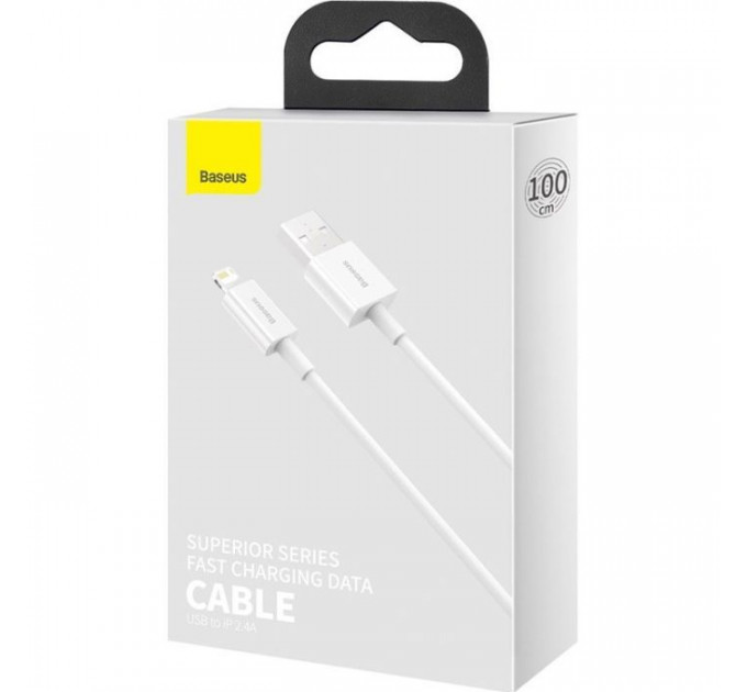 Дата кабель USB 2.0 AM to Lightning 1.0m 2.4A white Baseus (CALYS-A02)