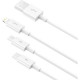 Дата кабеля USB 2.0 AM to Lightning + Micro 5P + USB-C 1.5m 3.5A white Baseus (CAMLTYS-02)