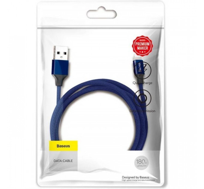 Дата кабель USB 2.0 AM to Lightning 1.8m navy blue Baseus (CALYW-A13)