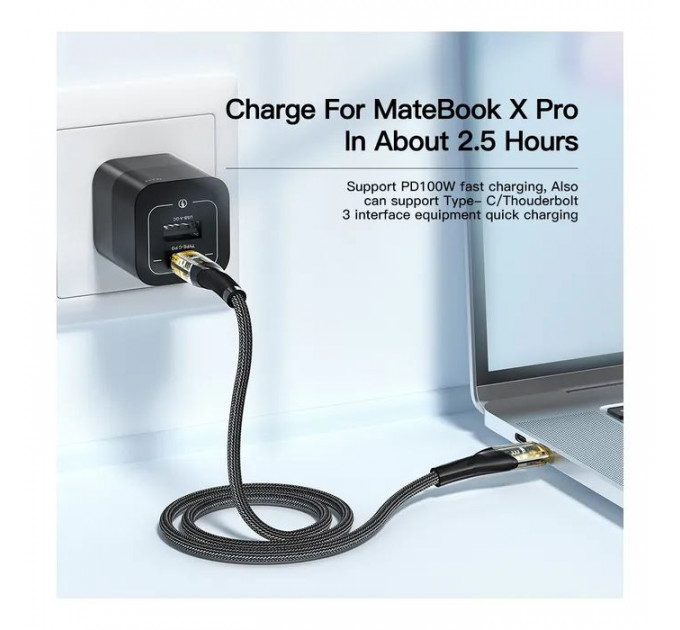 Дата кабель USB-C to USB-C 1.0m 100W black Essager (EXCTT1-XJ01-P)