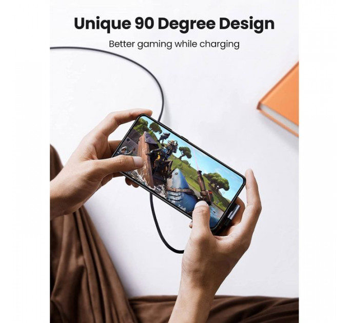 Дата кабель USB-C 2.0 to USB-C 3.0m 90° corner US334 black Ugreen (20583)