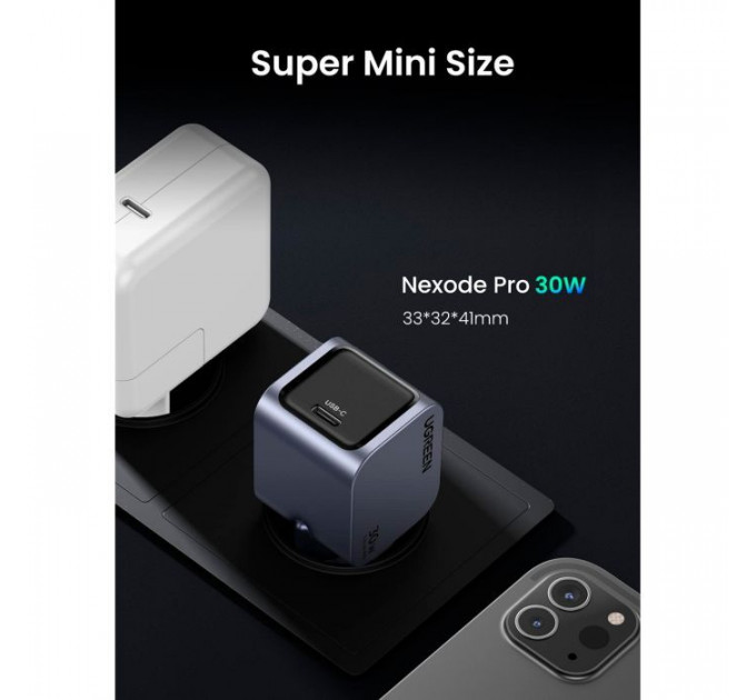 Зарядное устройство для Ugreen USB-C PD30W GaN X703 gray (35006)