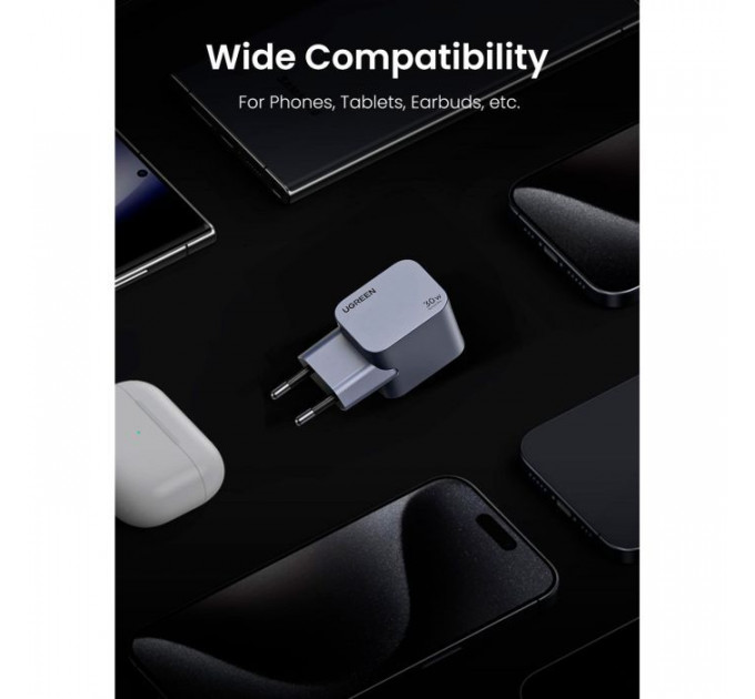 Зарядное устройство для Ugreen USB-C PD30W GaN X703 gray (35006)