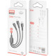 Дата кабель USB 2.0 AM to Lightning + Micro 5P + USB-C 3A black XO (CB-23U3-BK)