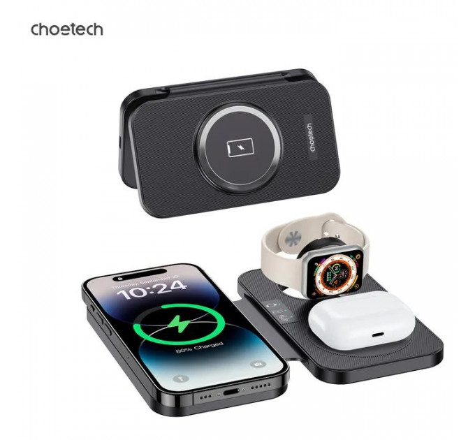 Зарядное устройство для Choetech Wireless magnetic 3-in-1 15W black (T616-F)