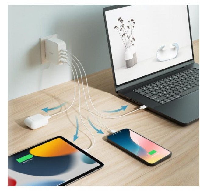 Зарядний пристрій D-Link 3xUSB-C + 1xUSB PD140W GaN white (DCF-141)