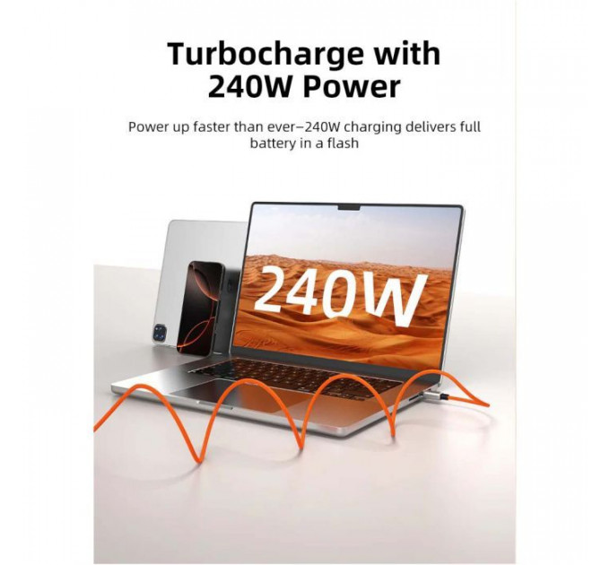 Дата кабеля USB-C to USB-C 2.0m PD240W magnetic Cabletime (CA915729)