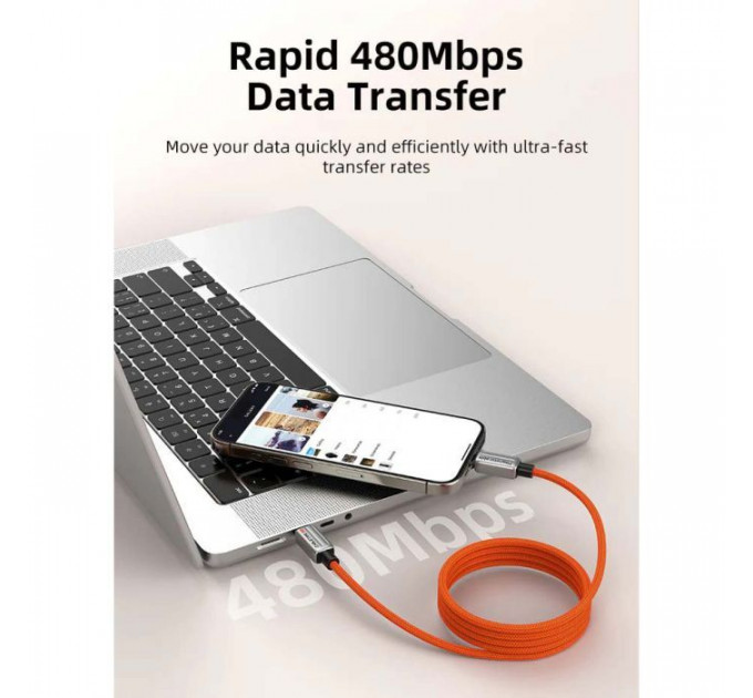 Дата кабеля USB-C to USB-C 2.0m PD240W magnetic Cabletime (CA915729)