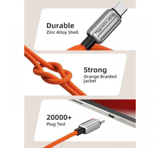 Дата кабеля USB-C to USB-C 2.0m PD240W magnetic Cabletime (CA915729)