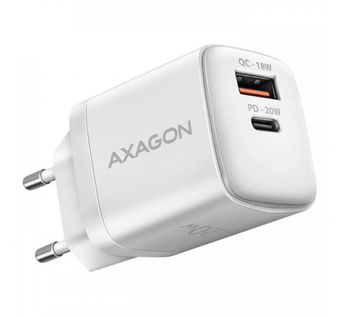 Зарядное устройство для AXAGON 1xUSB QC3.0 + 1xUSB-C PD20W white (ACU-PQ20W) Зарядное устройство для AXAGON 1xUSB QC3.0 + 1xUSB-C PD20W white (ACU-PQ20W)