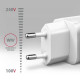 Зарядное устройство для AXAGON 1xUSB QC3.0 + 1xUSB-C PD20W white (ACU-PQ20W)