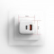 Зарядное устройство для AXAGON 1xUSB QC3.0 + 1xUSB-C PD20W white (ACU-PQ20W)