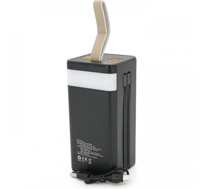 Батарея універсальна Linkage 50000mAh, Solar, 22.5W, cables Туре-С+Lighting, Black (LKP-47)