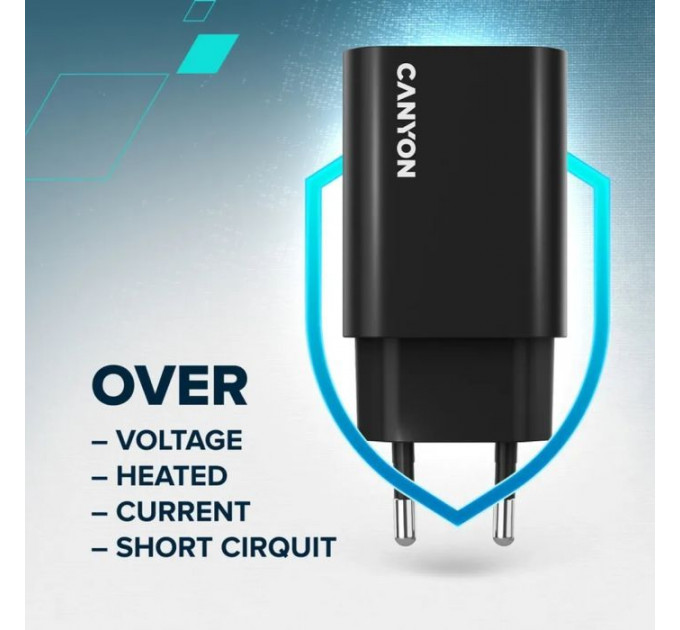 Зарядное устройство для Canyon USB-C PD30W OnCharge Black (CNE-CHA30CLB)