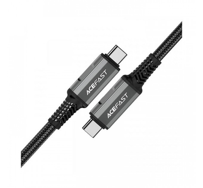 Дата кабель USB-C to USB-C 1.0m USB 4.0 240W audio\/video black-grey Acefast (6974316282631)