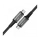 Дата кабель USB-C to USB-C 1.0m USB 4.0 240W audio\/video black-grey Acefast (6974316282631)