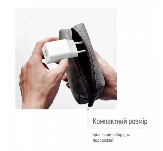 Зарядное устройство ColorWay USB-C PD20W + 1xUSB QC4.0 white (CW-CHS062PD-WT)