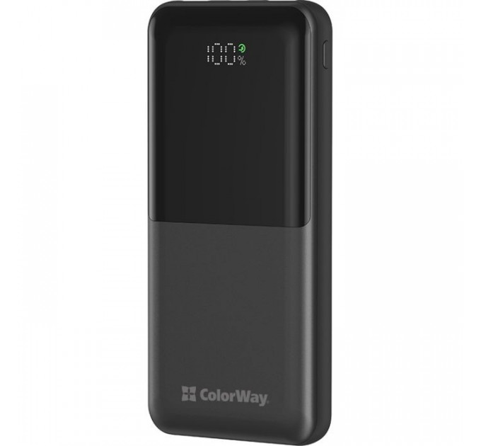 Батарея универсальная ColorWay 10 000 mAh PD/22.5W, QC/3.0, LCD, Black (CW-PB100LPB3BK-PDD) Батарея универсальная ColorWay 10 000 mAh PD/22.5W, QC/3.0, LCD, Black (CW-PB100LPB3BK-PDD)