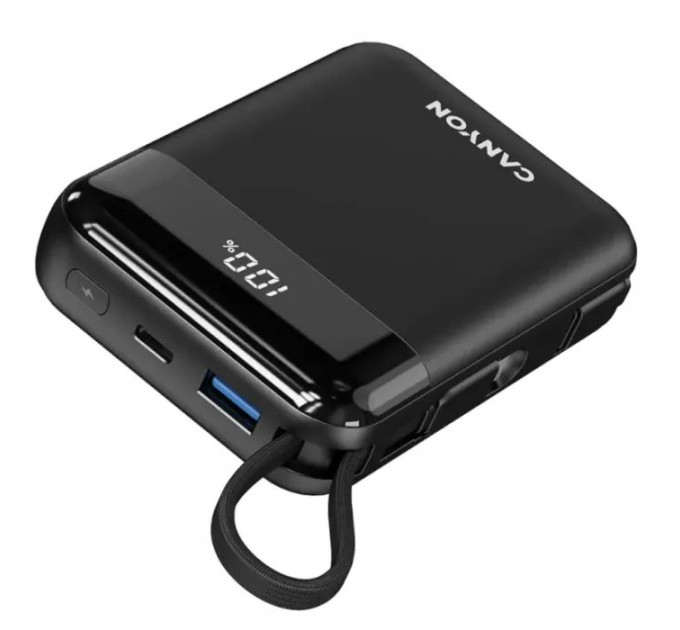 Батарея универсальная Canyon 10000mAh OnPower 104 PD\/20W, QC\/22.5W строительный cable Black (CNS-CPB104B)