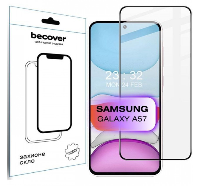Стекло защитное BeCover Samsung Galaxy A57 SM-A576 Black (714918) Стекло защитное BeCover Samsung Galaxy A57 SM-A576 Black (714918)