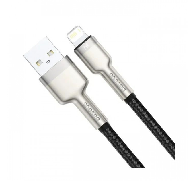 Дата кабель USB 2.0 AM to Lightning 0.25m 2.4A Cafule Series Meta black Baseus (CALJK-01)