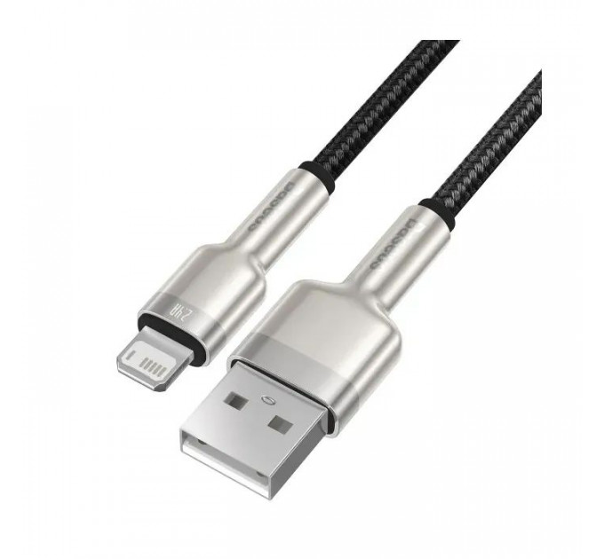 Дата кабель USB 2.0 AM to Lightning 0.25m 2.4A Cafule Series Meta black Baseus (CALJK-01)