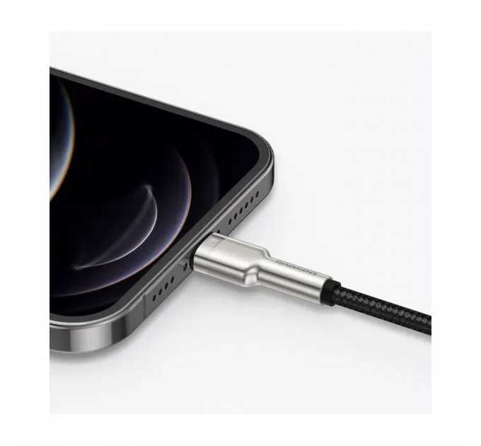 Дата кабель USB 2.0 AM to Lightning 0.25m 2.4A Cafule Series Meta black Baseus (CALJK-01)