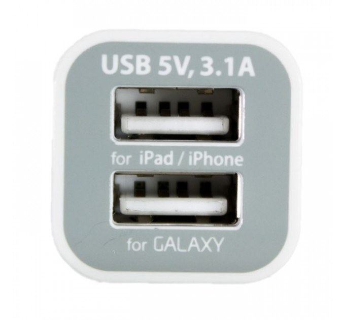 Зарядний пристрій PowerPlant 2*USB, 3.1A (DV00DV5036)