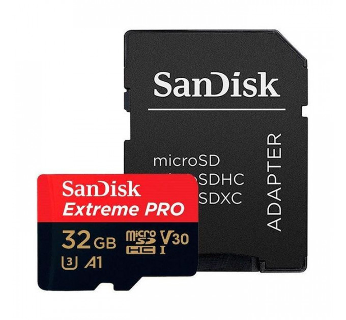 Карта пам/'яті SanDisk 32GB microSD class 10 V30 A1 UHS-I U3 4K Extreme Pro (SDSQXCG-032G-GN6MA) Карта пам/'яті SanDisk 32GB microSD class 10 V30 A1 UHS-I U3 4K Extreme Pro (SDSQXCG-032G-GN6MA)