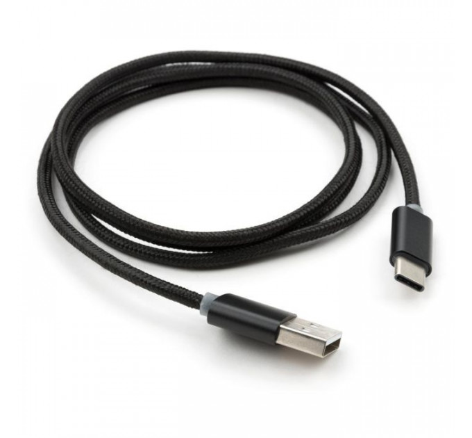 Дата кабеля USB 2.0 AM to USB-C 1.0m LED black Vinga (VCPDCTCLED1BK)