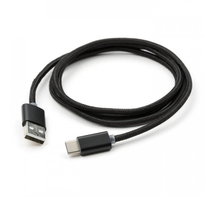 Дата кабеля USB 2.0 AM to USB-C 1.0m LED black Vinga (VCPDCTCLED1BK)