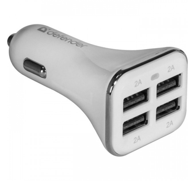 Зарядний пристрій Defender UCA-05 авто, 4 порта USB, 5V \/ 8A (83567)