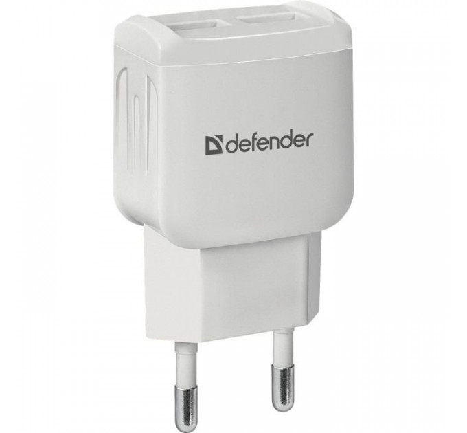 Зарядний пристрій Defender UPA-22 white, 2xUSB, 2.1A (83580)